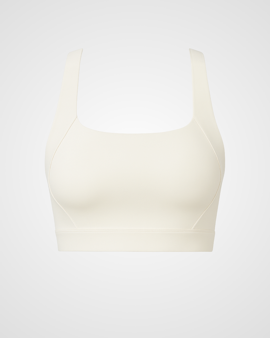 seamless sports bra medium support flat lay dream cream nuude