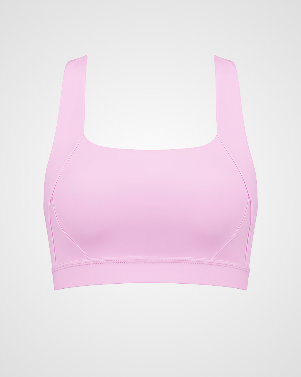 seamless sports bra medium support flat lay soft pink nuude