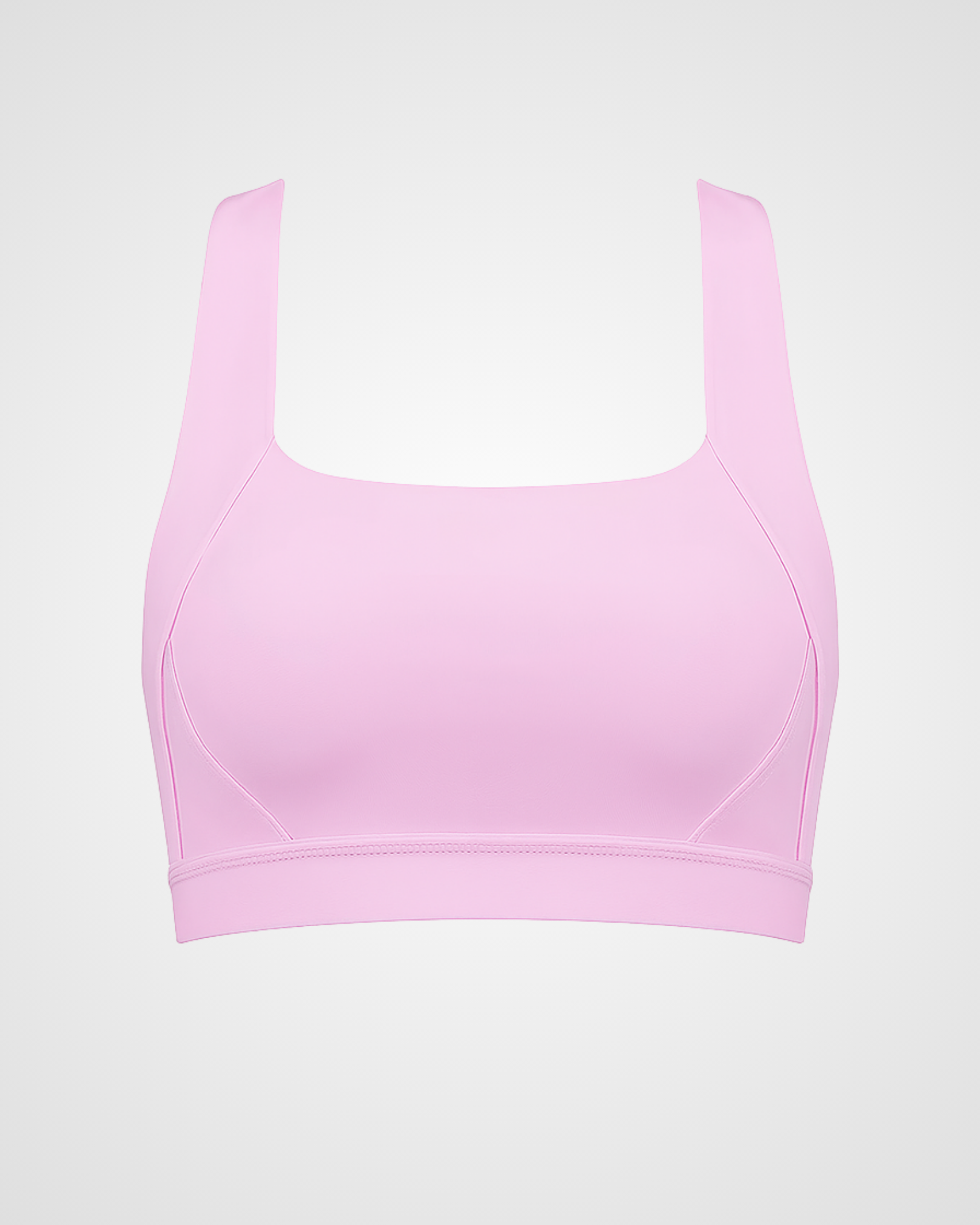 seamless sports bra medium support flat lay soft pink nuude