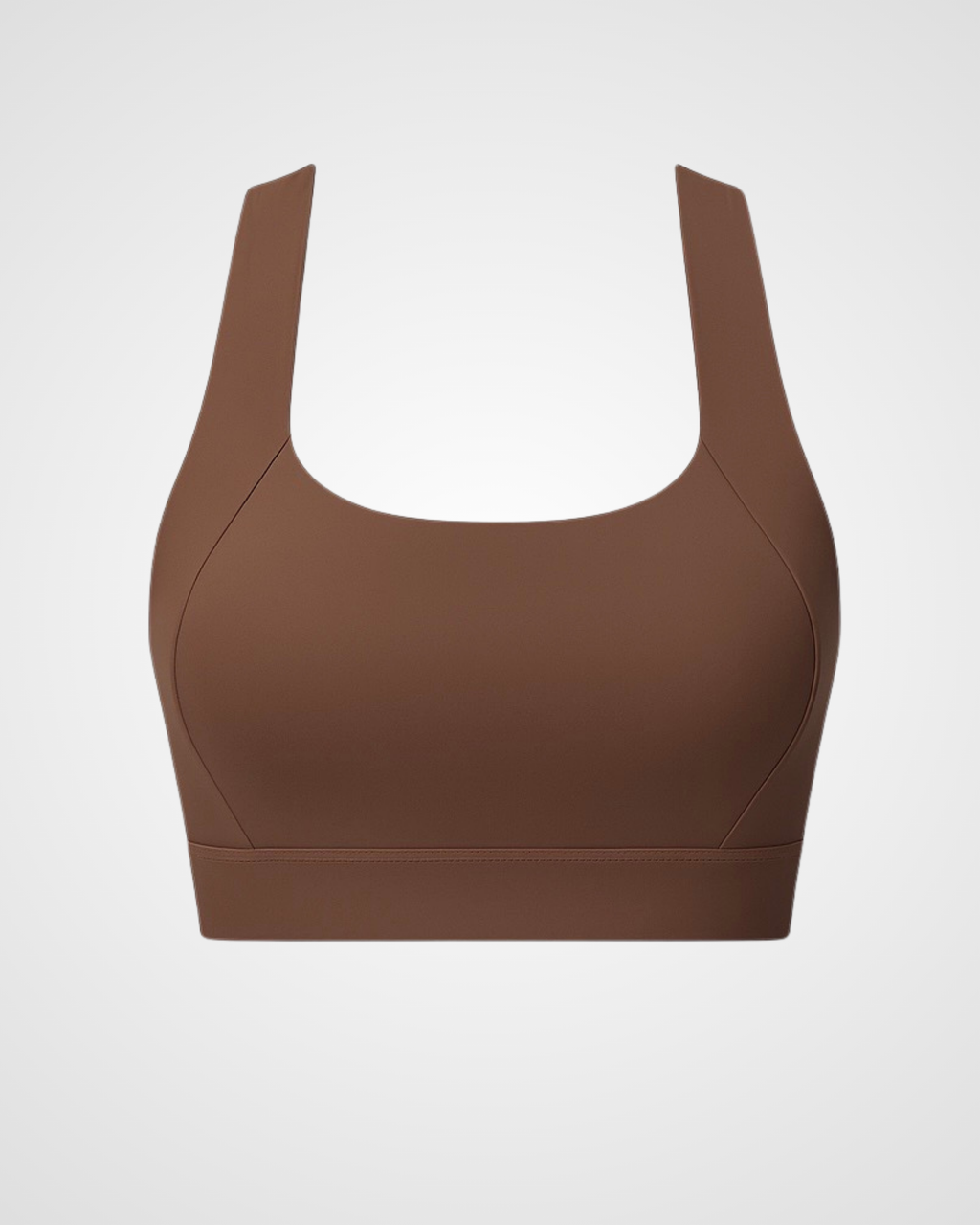 seamless sports bra medium support flat lay tasty terra nuude