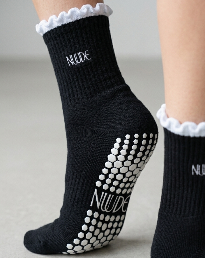 Pilates socks black side