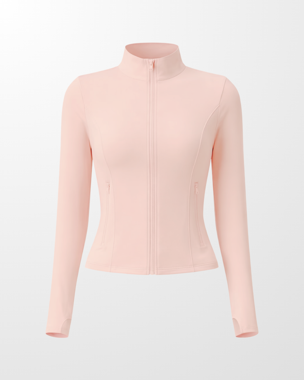 seamless zip up jacket flat lay blush coconut nuude