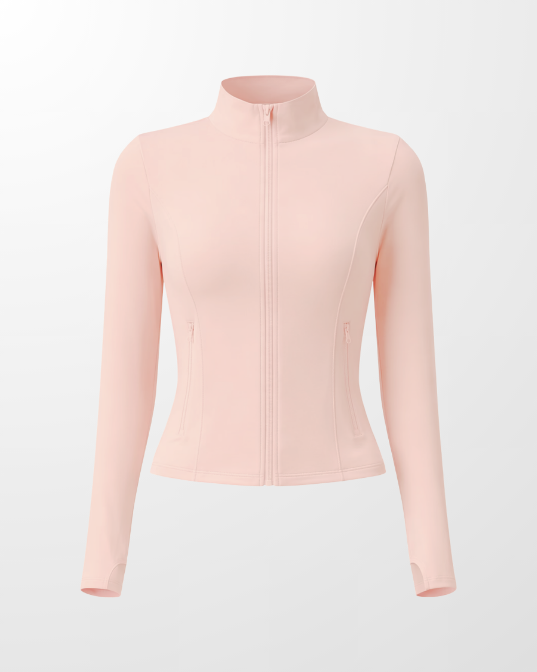 seamless zip up jacket flat lay blush coconut nuude